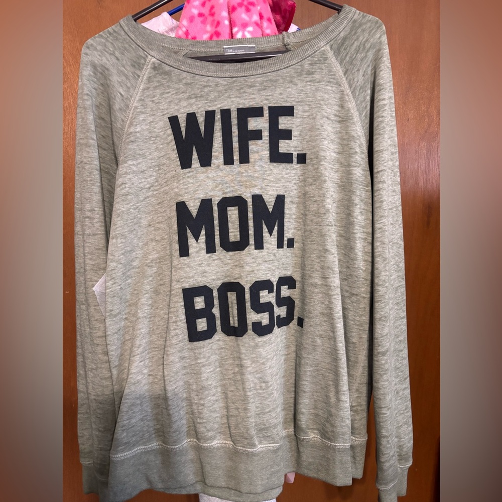Gray Women's Sweater - Wife. Mom. Boss.